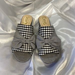 Circus, by Sam Edelman Black & White Plaid Sandals